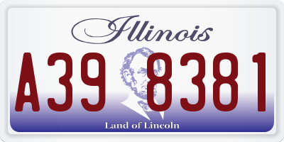 IL license plate A398381