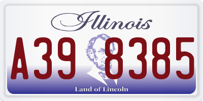 IL license plate A398385