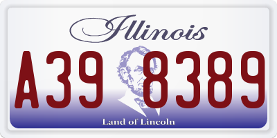 IL license plate A398389