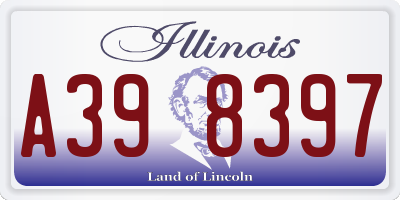 IL license plate A398397