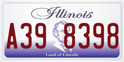 IL license plate A398398