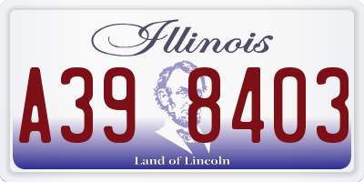 IL license plate A398403
