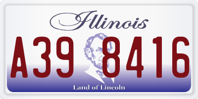 IL license plate A398416