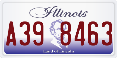 IL license plate A398463