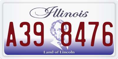 IL license plate A398476