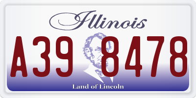 IL license plate A398478
