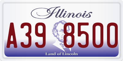 IL license plate A398500