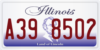 IL license plate A398502