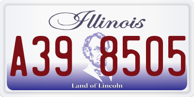 IL license plate A398505