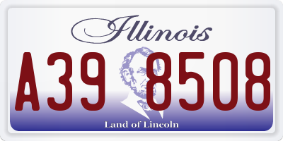 IL license plate A398508