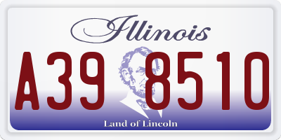 IL license plate A398510