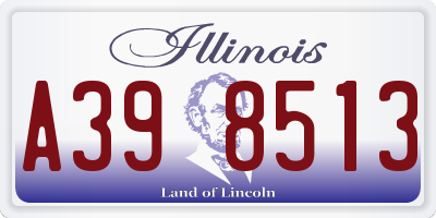 IL license plate A398513
