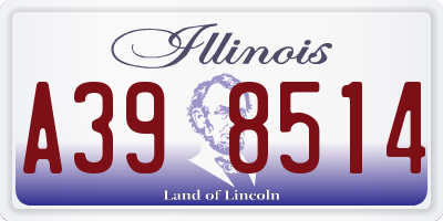 IL license plate A398514