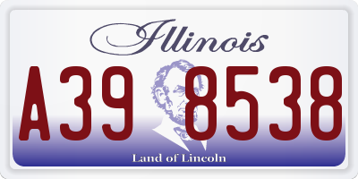 IL license plate A398538