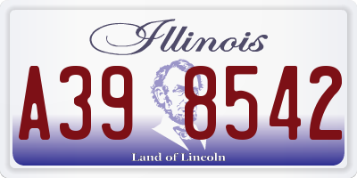IL license plate A398542