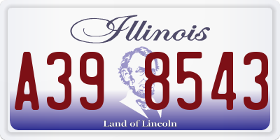 IL license plate A398543