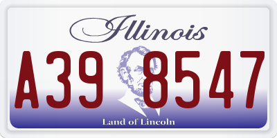 IL license plate A398547