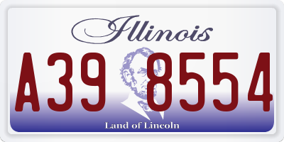 IL license plate A398554