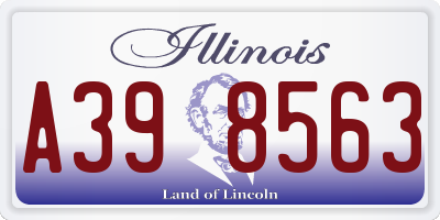 IL license plate A398563
