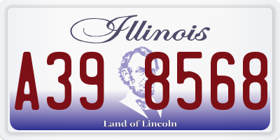 IL license plate A398568
