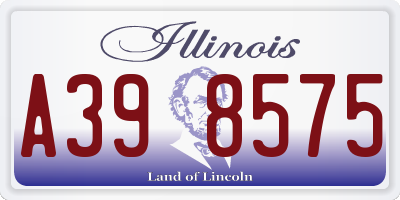 IL license plate A398575