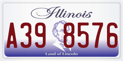 IL license plate A398576