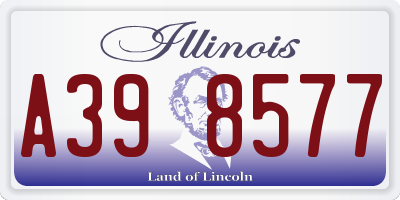 IL license plate A398577