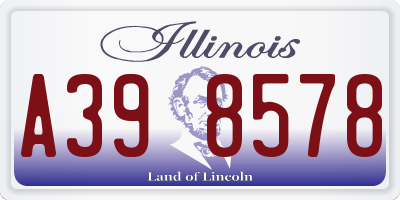IL license plate A398578