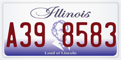 IL license plate A398583