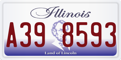 IL license plate A398593