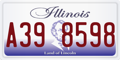 IL license plate A398598