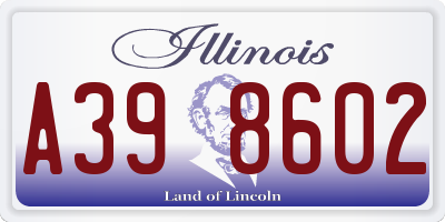 IL license plate A398602