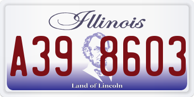 IL license plate A398603