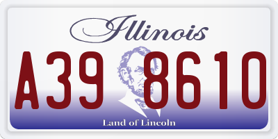 IL license plate A398610