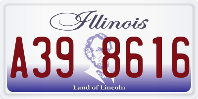 IL license plate A398616