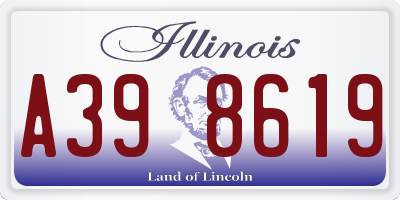 IL license plate A398619