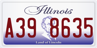 IL license plate A398635
