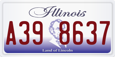 IL license plate A398637