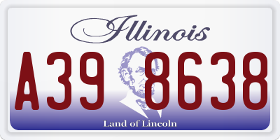 IL license plate A398638