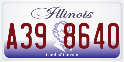 IL license plate A398640