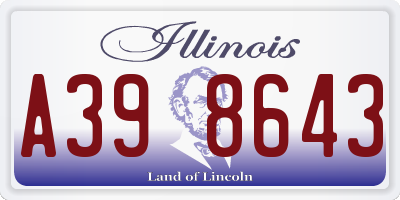 IL license plate A398643