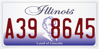IL license plate A398645