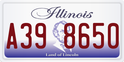 IL license plate A398650
