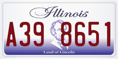 IL license plate A398651