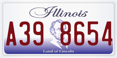 IL license plate A398654