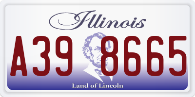 IL license plate A398665