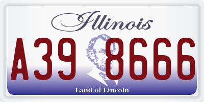 IL license plate A398666