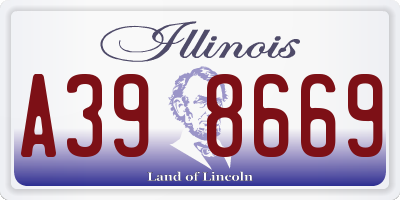 IL license plate A398669