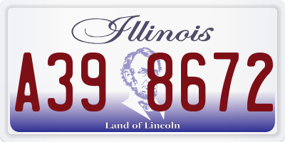 IL license plate A398672