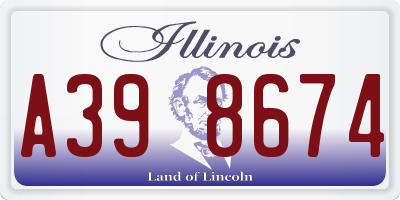 IL license plate A398674